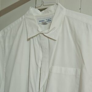 Old Navy Men's White Short Sleeve Dress Shirt Size Xl